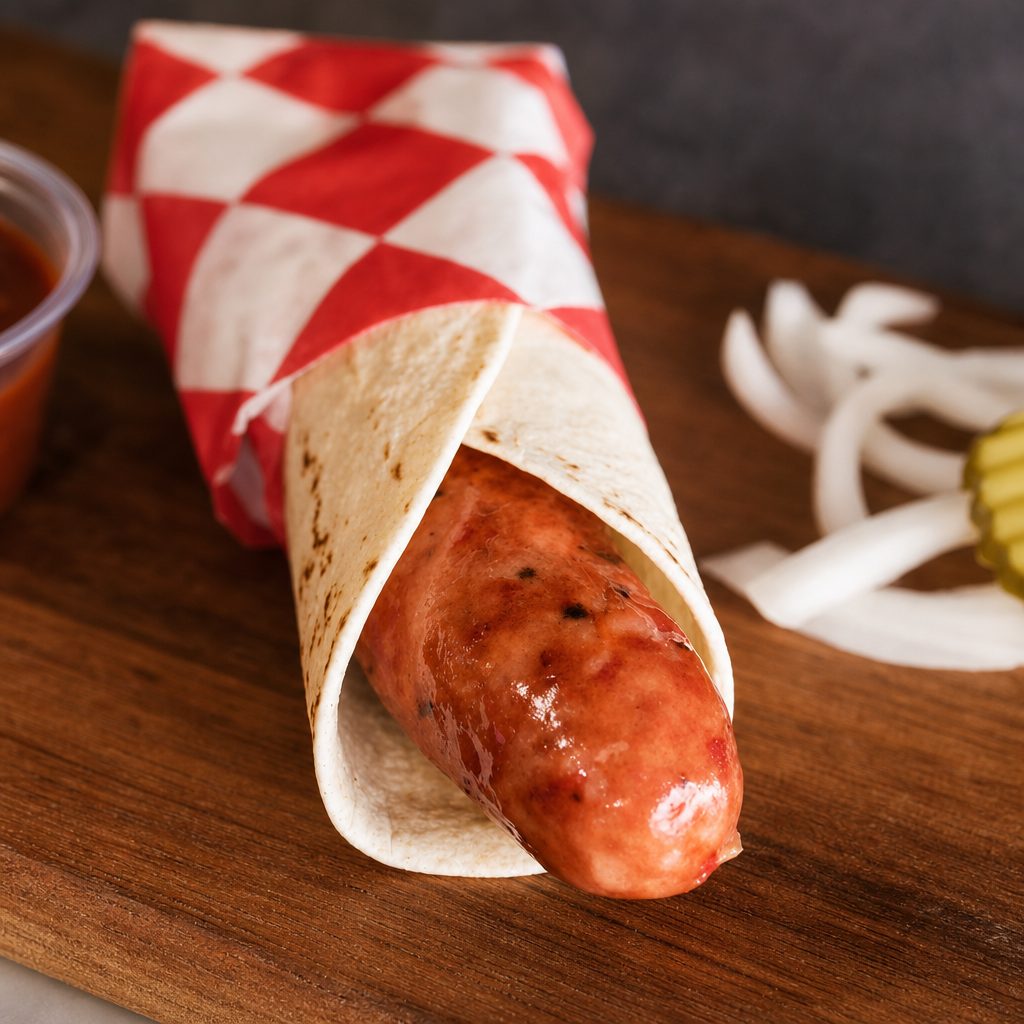 Pork Garlic Sausage Wrap.
