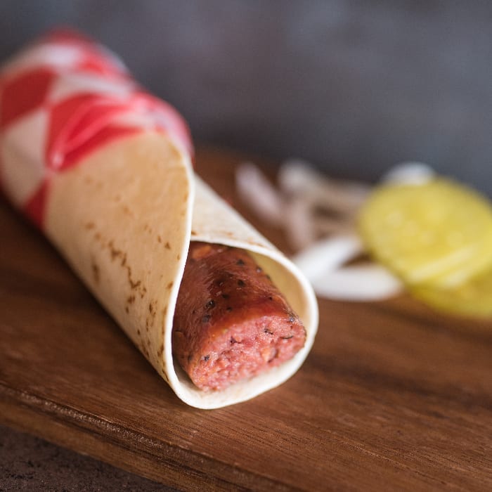 Beef Sausage Wrap.